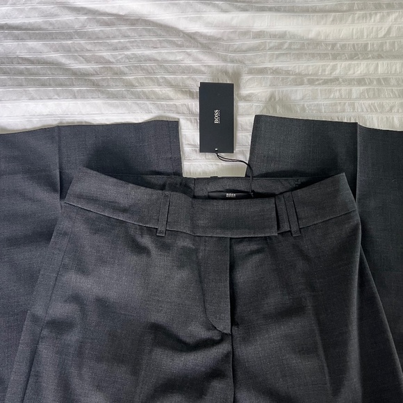 BOSS. HUGO BOSS. Juicyra3 Charcoal Grey Pant Suit Size 2 - Picture 11 of 14